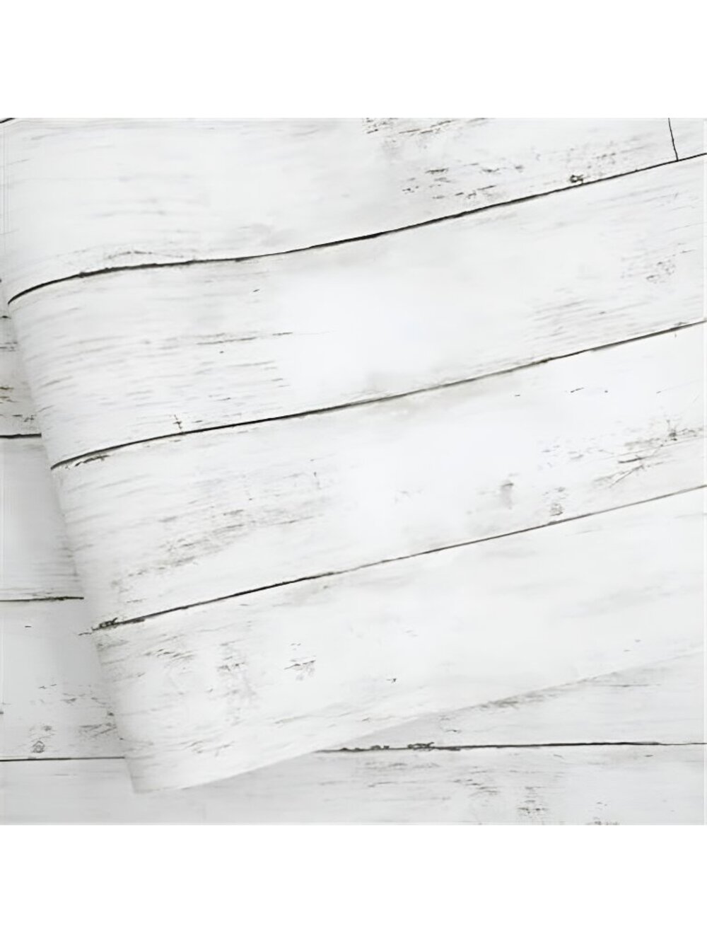 Abyssaly Peel and Stick Wallpaper 17.7" X 118" White Gray Wood Shiplap Contact